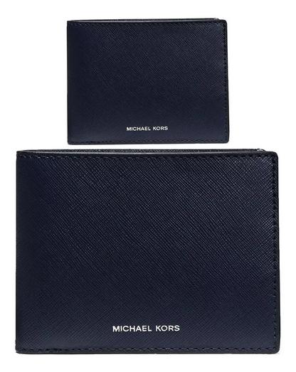 Cartera Michael Kors Harrison Crossgrain Leather Billfold Wallet with Passcase Black