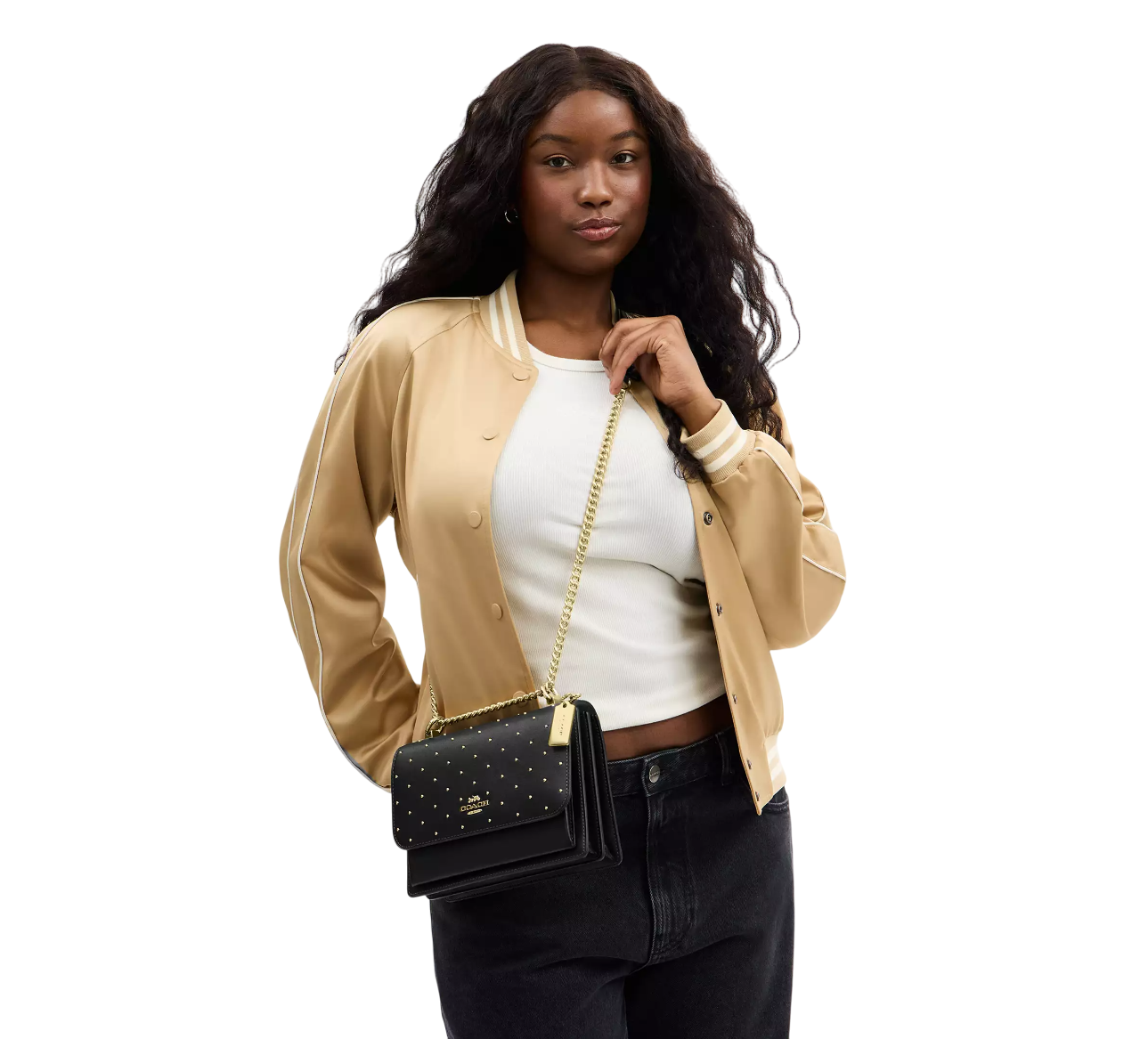 Bolsa Coach Klare Crossbody Bag With Rivets Black