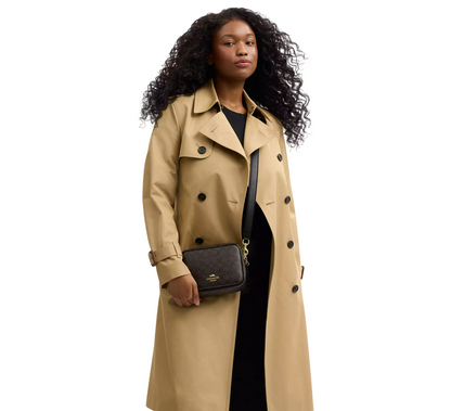 Bolsa Corssbody Mini Carey Crossbody Bag In Signature Canvas Walnut Black