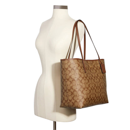 Bolsa Coach City Tote In Signature Canvas Khaki