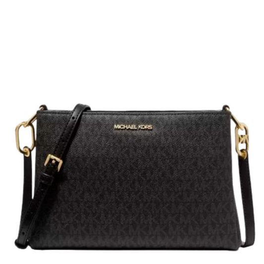 Bolsa Michael Kors Trisha Medium Logo Crossbody Bag Black