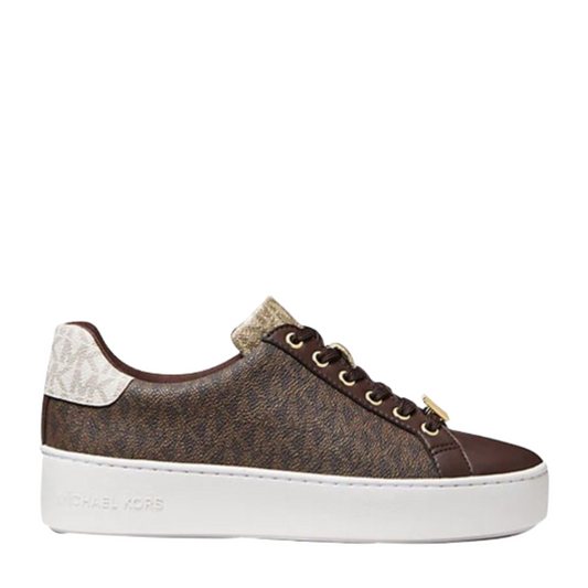 Tenis Michael Kors Poppy Color-Block Logo Sneaker Brown