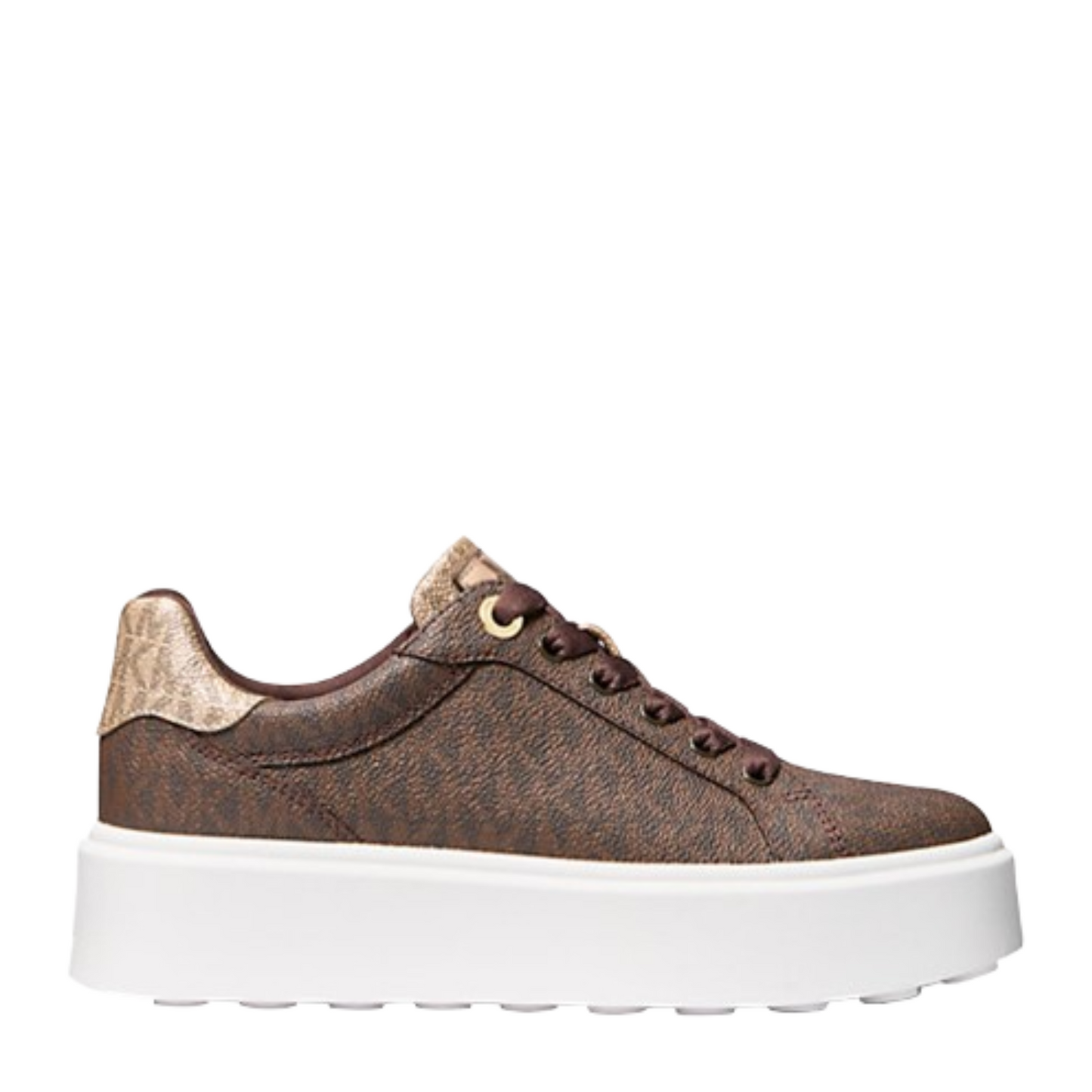 Tenis Michael Kors Romey Two-Tone Logo Platform Sneaker Brown