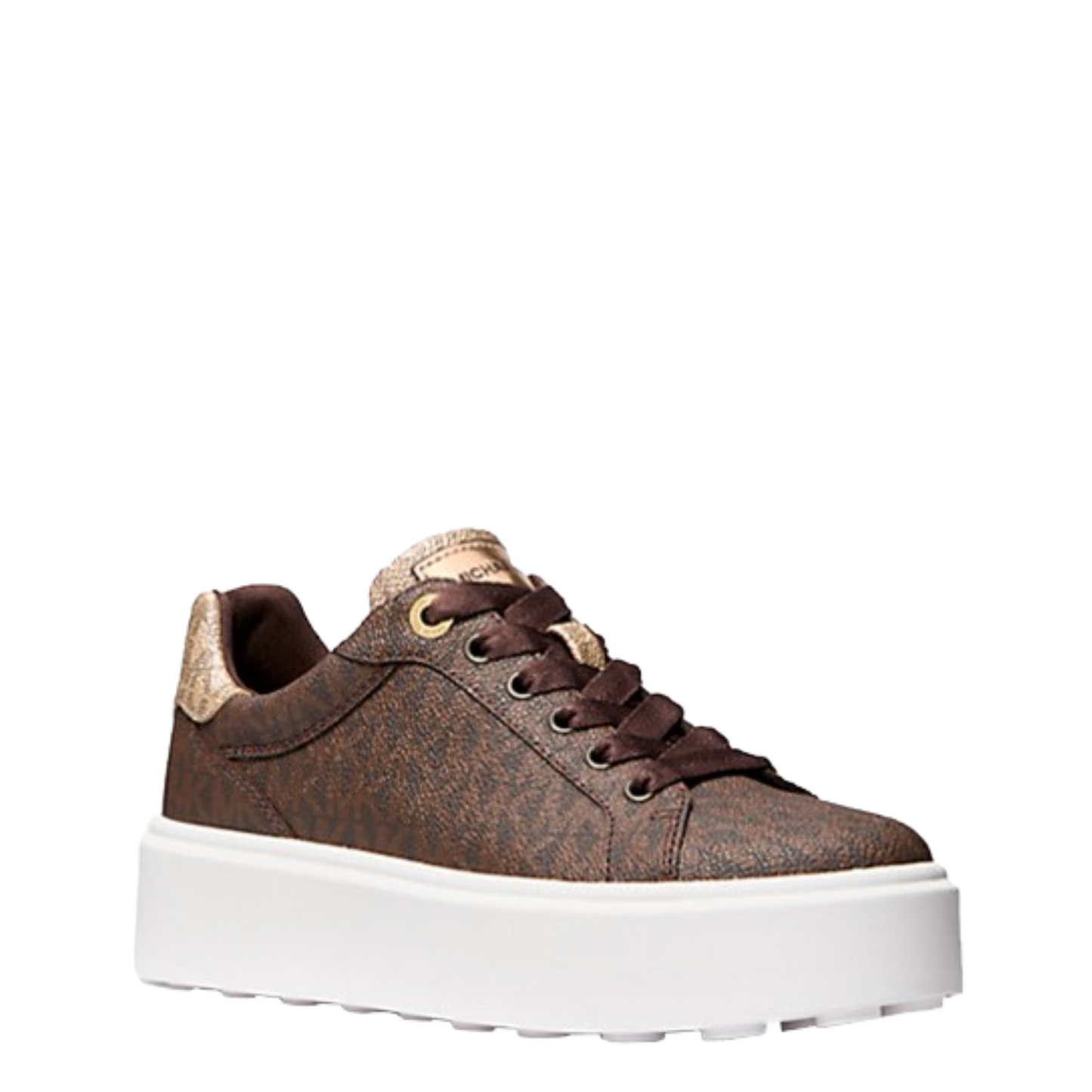 Tenis Michael Kors Romey Two-Tone Logo Platform Sneaker Brown