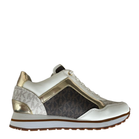 Tenis Michael Kors Maddy Two-Tone Logo Trainer Vanilla Brown