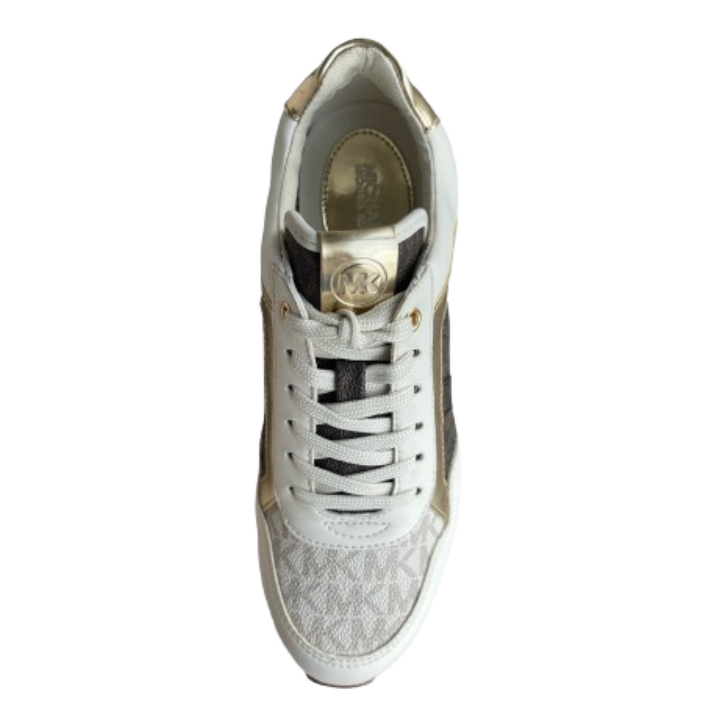 Tenis Michael Kors Maddy Two-Tone Logo Trainer Vanilla Brown