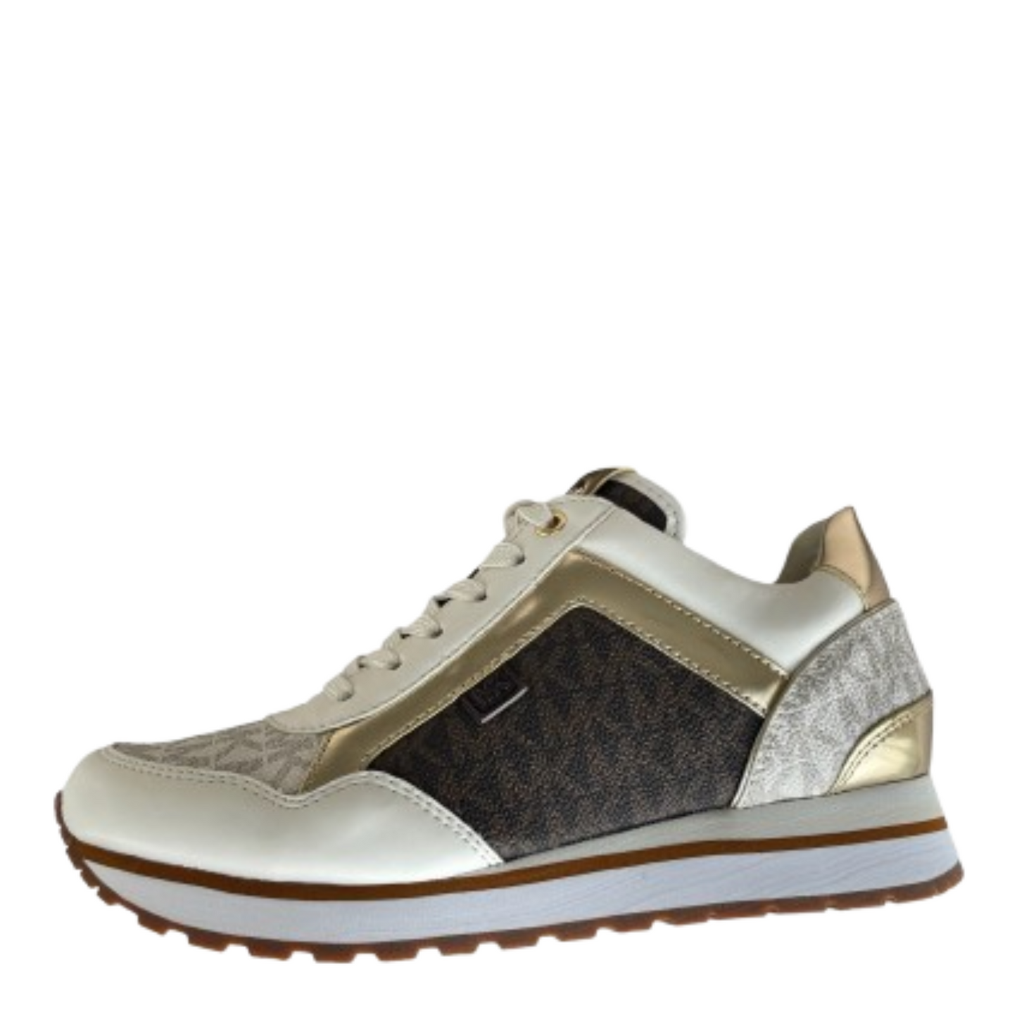 Tenis Michael Kors Maddy Two-Tone Logo Trainer Vanilla Brown