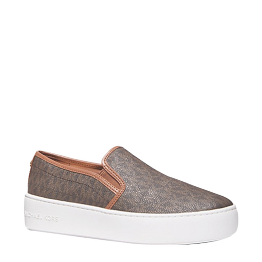 Tenis Michael Kors Teddi Logo Slip-On Platform Sneaker Brown