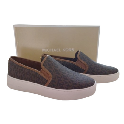 Tenis Michael Kors Teddi Logo Slip-On Platform Sneaker Brown