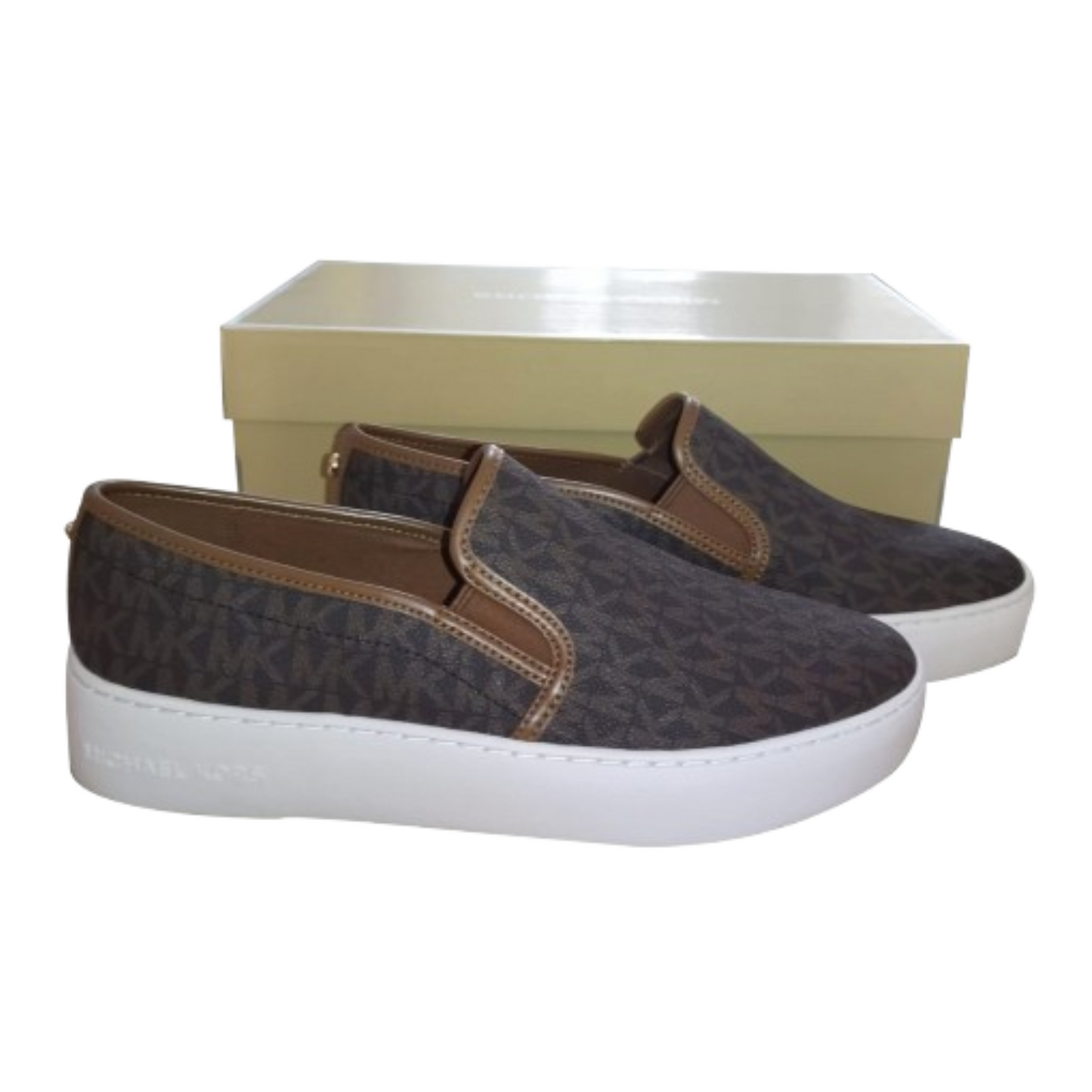 Tenis Michael Kors Teddi Logo Slip-On Platform Sneaker Brown