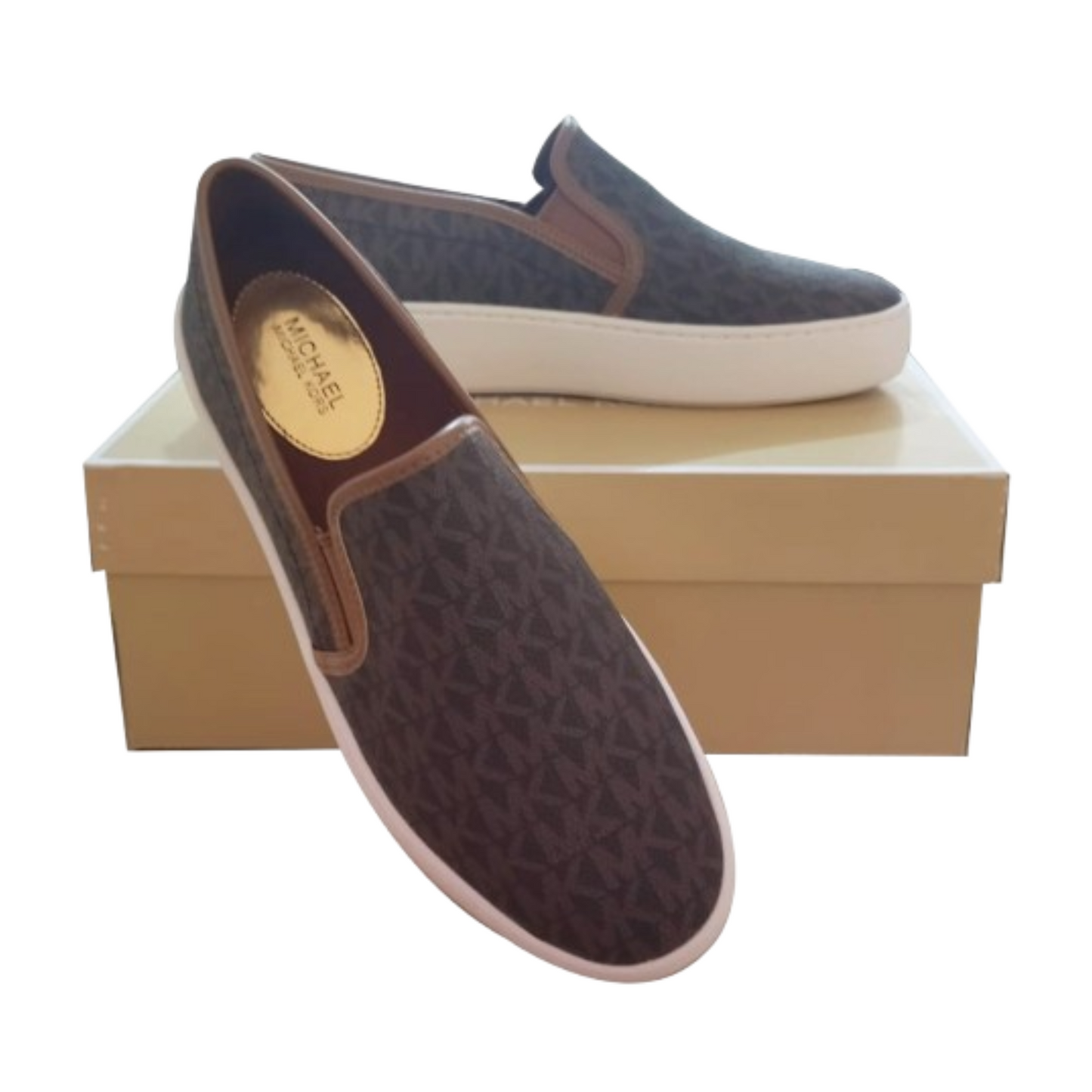 Tenis Michael Kors Teddi Logo Slip-On Platform Sneaker Brown