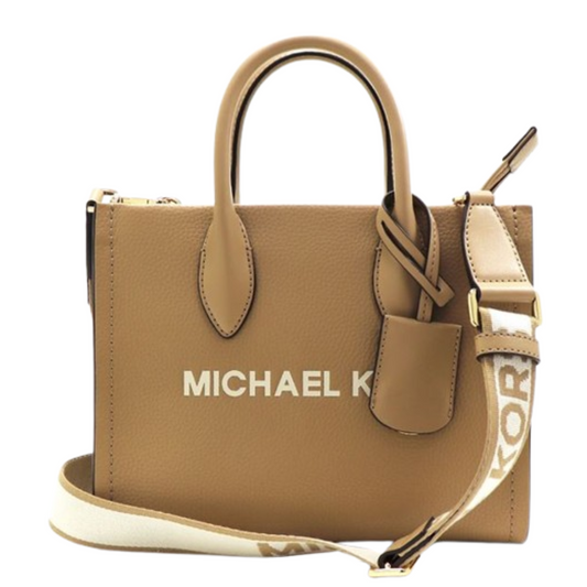 Bolsa Michael Kors Mirella Small Pebbled Leather Crossbody Bag Camel