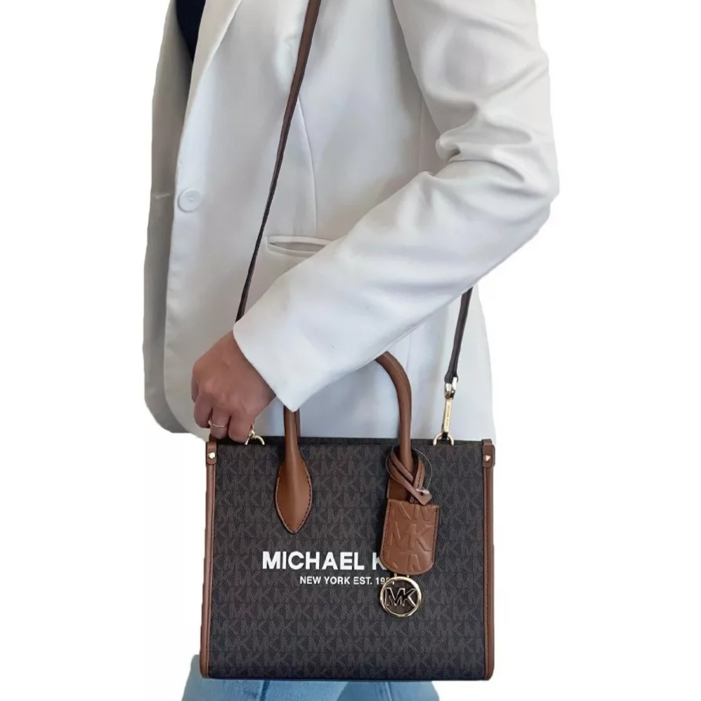 Bolsa Michael Kors Mirella Small Logo Crossbody Bag Brown