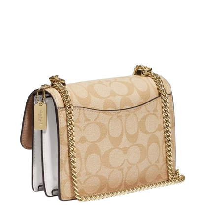 Bolsa Coach Mini Klare Crossbody In Signature Canvas Light Khaki Chalk