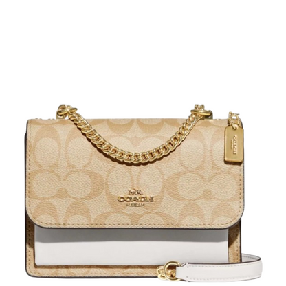 Bolsa Coach Mini Klare Crossbody In Signature Canvas Light Khaki Chalk