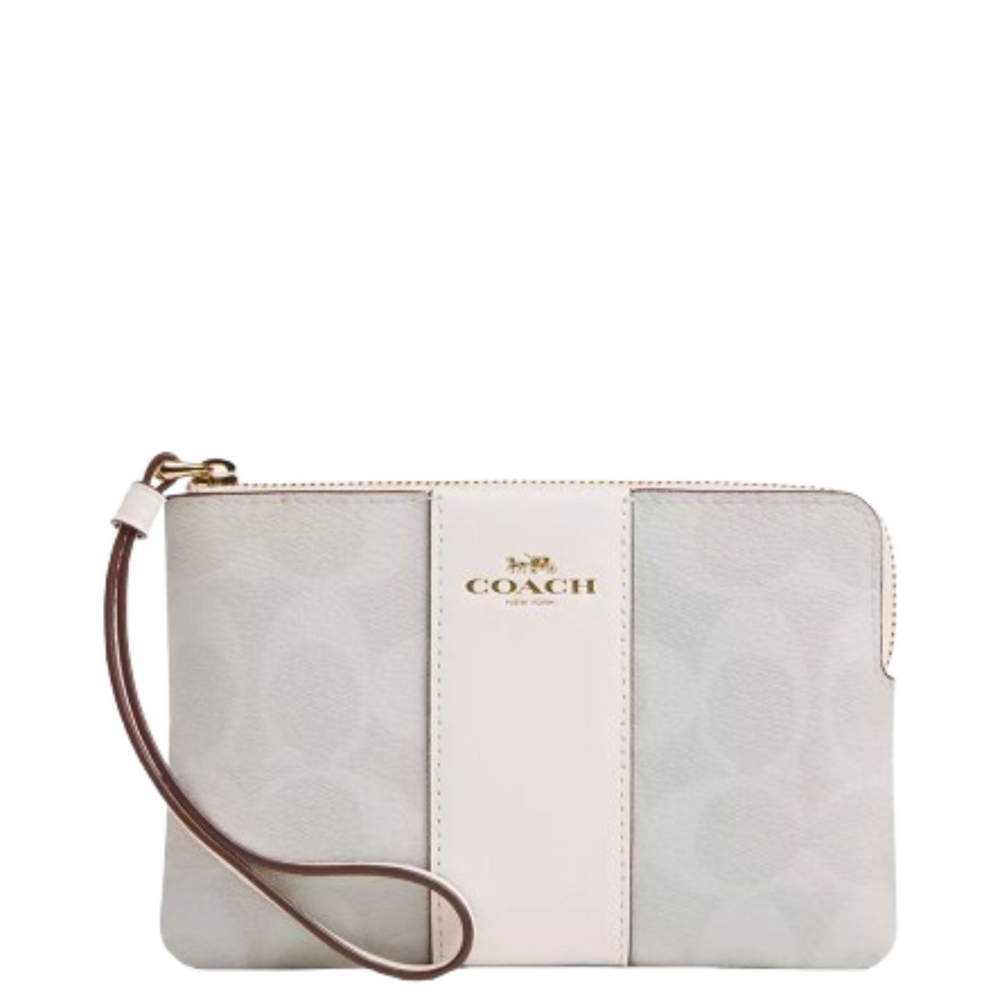 Monedero Coach Corner Zip Wristlet In Signature Canvas