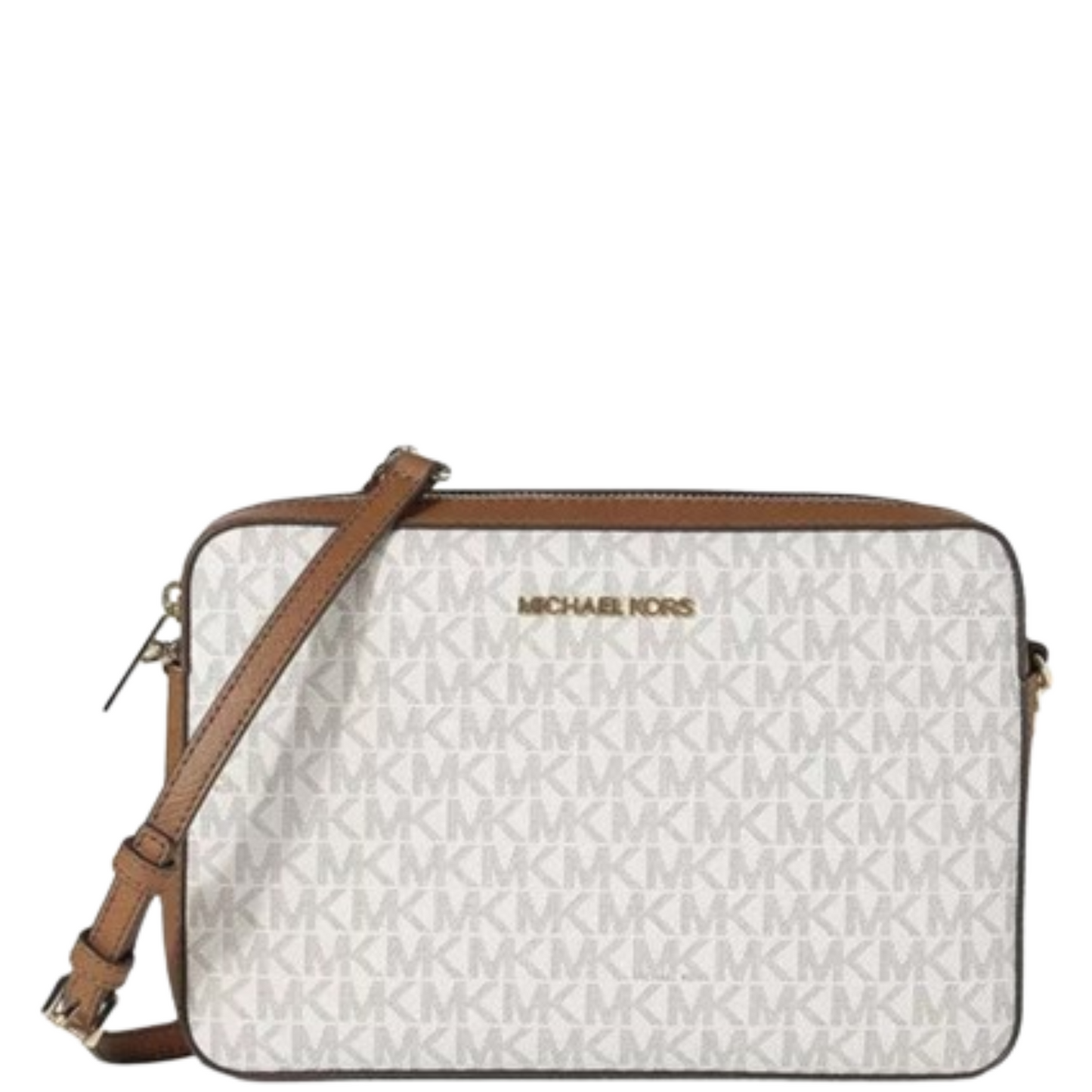 Bolsa Michael Kors Jet Set Large Printed Logo Crossbody Bag Vanilla