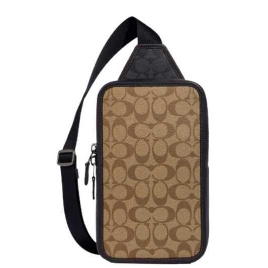 Bandolera Coach Sullivan Pack In Signature Canvas Khaki Charcoal