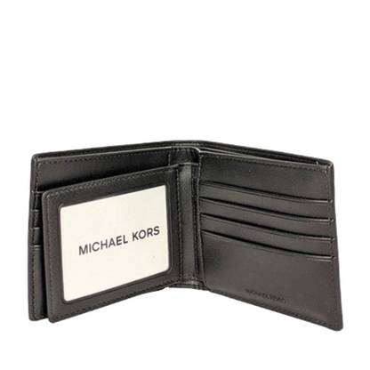 Cartera Michael Kors Harrison Crossgrain Leather Billfold Wallet with Passcase Black