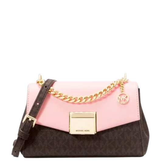 Bolsa Michael Kors Lita Small Two-Tone Logo and Leather Crossbody Bag