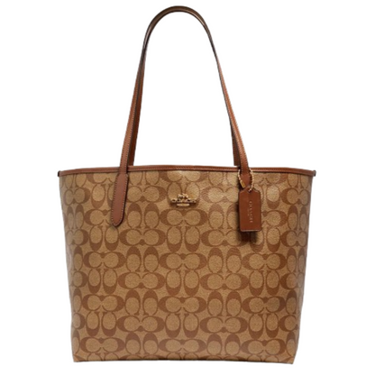 Bolsa Coach City Tote In Signature Canvas Khaki