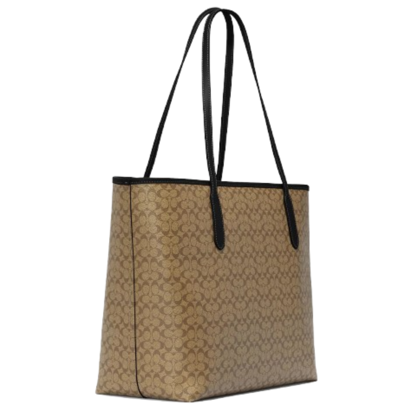 Bolsa Coach City Tote In Signature Canvas Khaki Brown Black