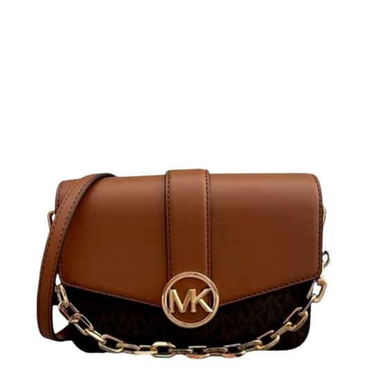 Bolsa Michael Kors Logo Carmen Medium Convertible Shoulder Bag Brown