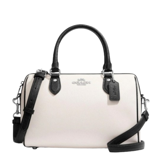 Bolsa Coach Rowan Satchel Chalk Black