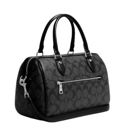 Bolsa Coach Rowan Satchel In Signature Canvas Black