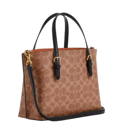 Bolsa Coach Mollie Tote Bag 25 In Signature Canvas Tan Black