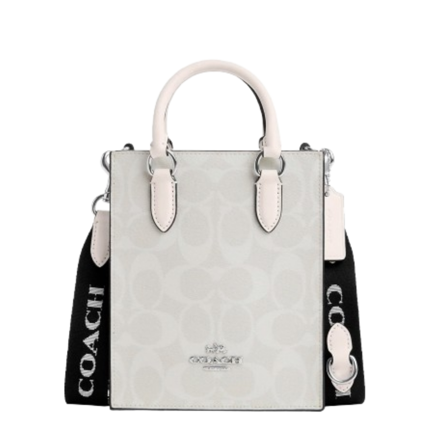 Bolsa Coach North South Mini Tote In Signature Canvas Chalk