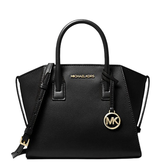 Bolsa Michael Kors Avril Small Leather Top-Zip Satchel Black