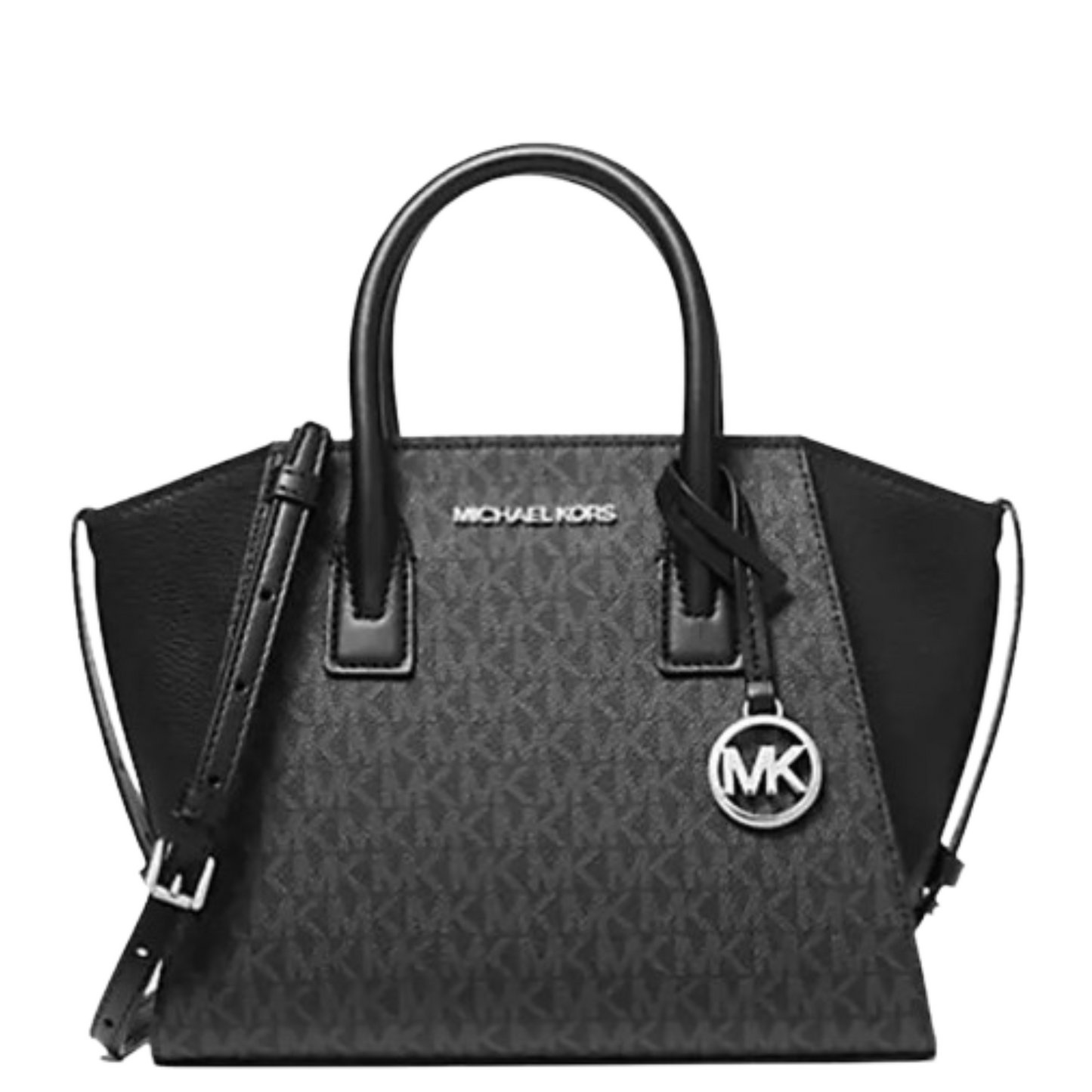 Bolsa Michael Kors Avril Small Logo Top-Zip Satchel Black