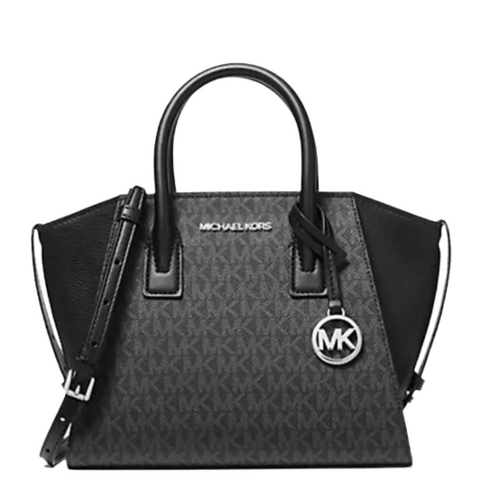 Bolsa Michael Kors Avril Small Logo Top-Zip Satchel Black