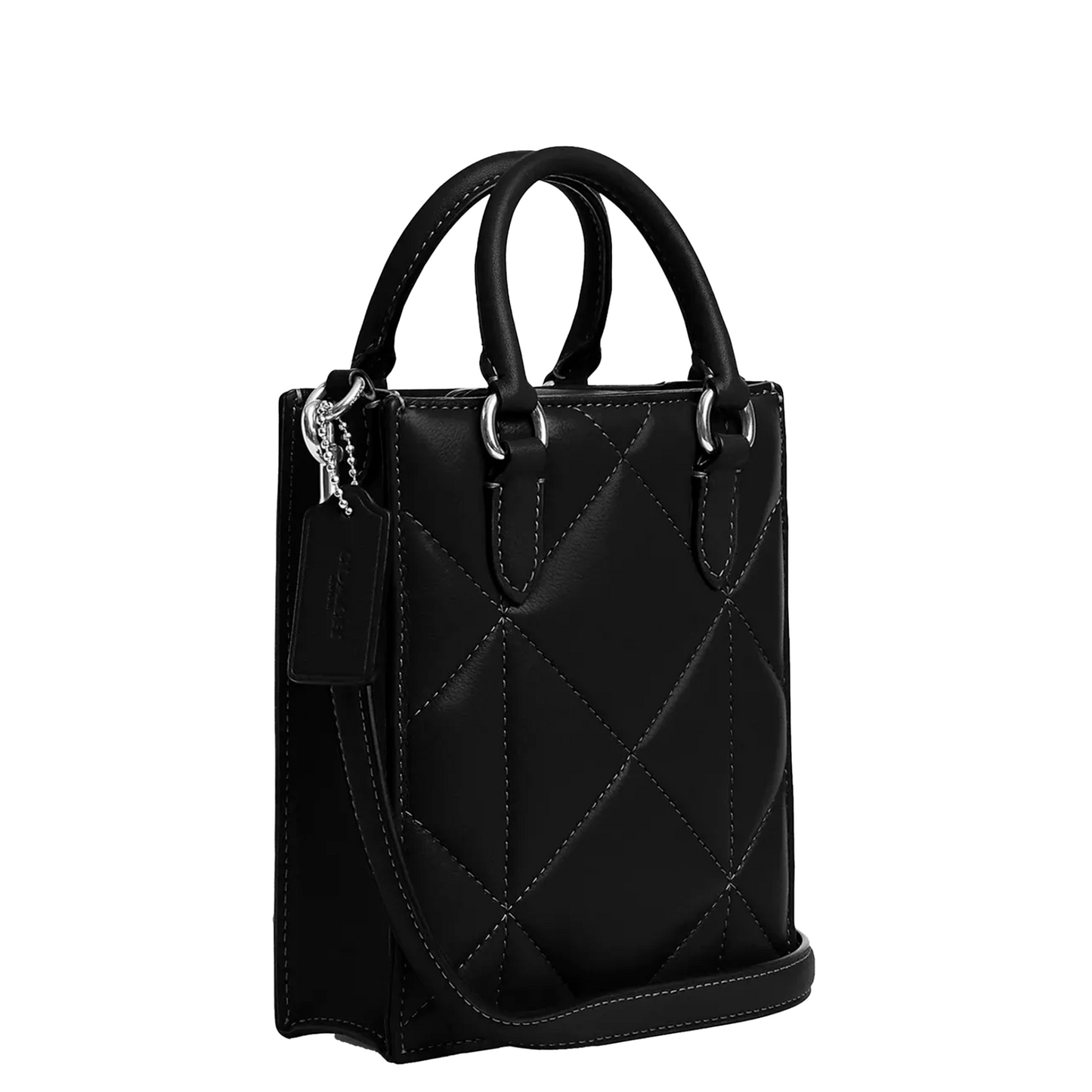 Bolsa Coach North South Mini Tote With Puffy Diamond Quilting Black