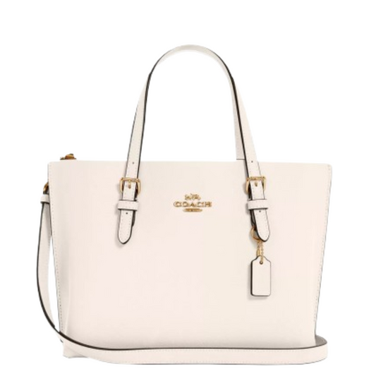 Bolsa Coach Mollie Tote 25 Chalk Light Saddle