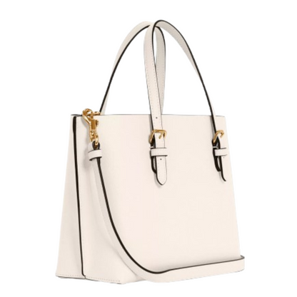 Bolsa Coach Mollie Tote 25 Chalk Light Saddle