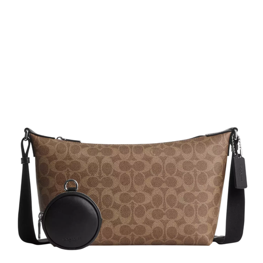 Bandolera Coach Small Finn Crossbody Bag With Pouch Signature Canvas Tan Black