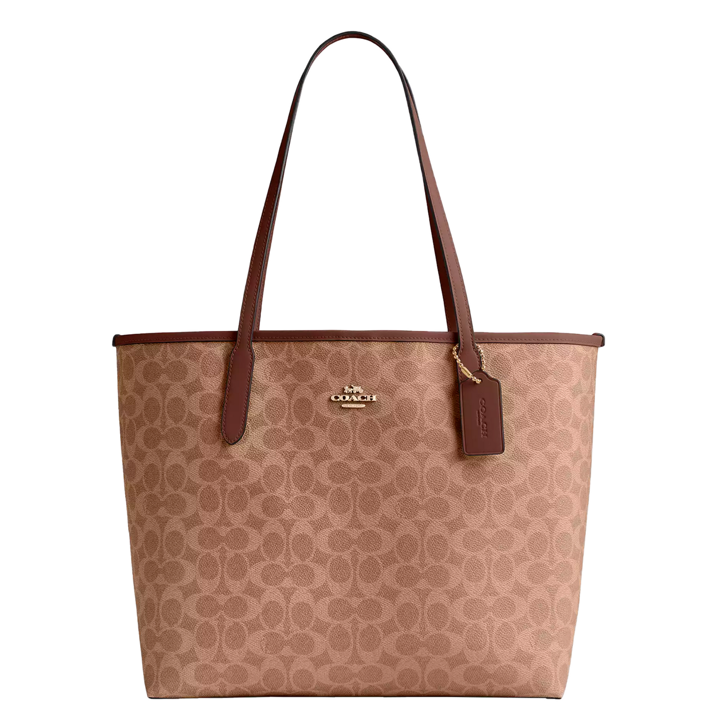 Bolsa Coach City Tote Bag In Signature Canvas Tan Brown