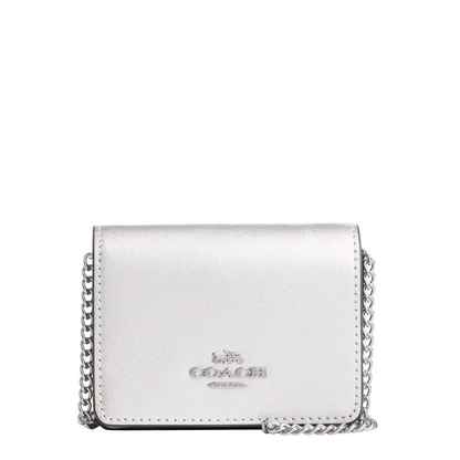 Bolsa Coach Mini Wallet On A Chain Light Silver