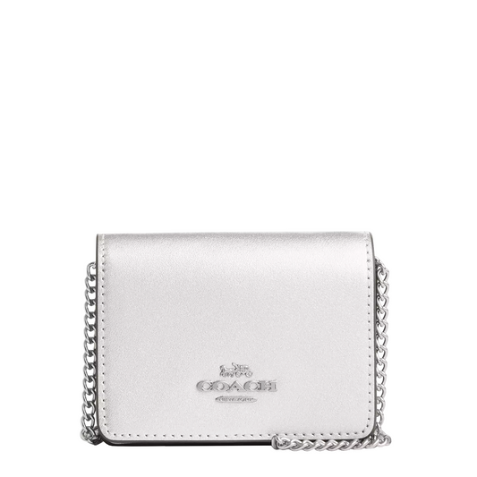 Bolsa Coach Mini Wallet On A Chain Light Silver