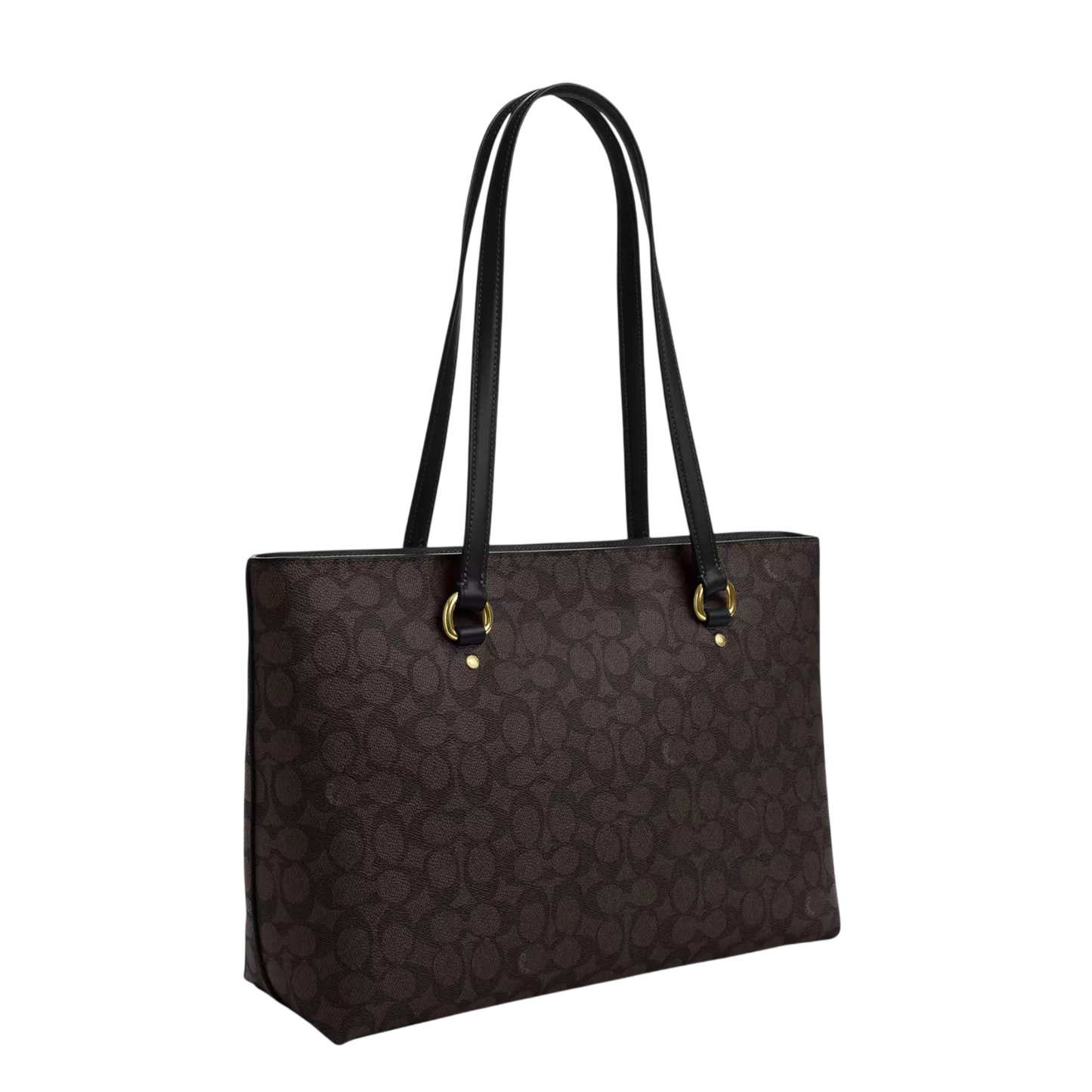 Bolsa Coach Station Tote Bag Signature Canvas Walnut Black