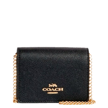 Bolsa Cartera Coach Mini Wallet On A Chain Black