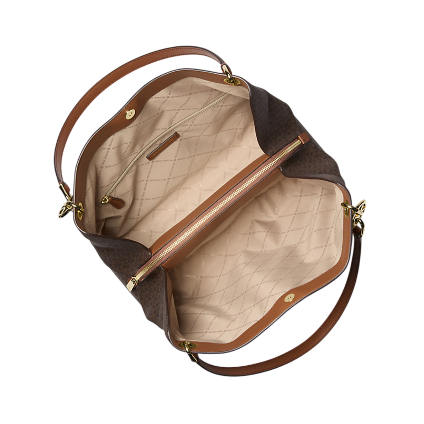 Bolsa Michael Kors Christina Large Signature Logo Shoulder Bag Brown