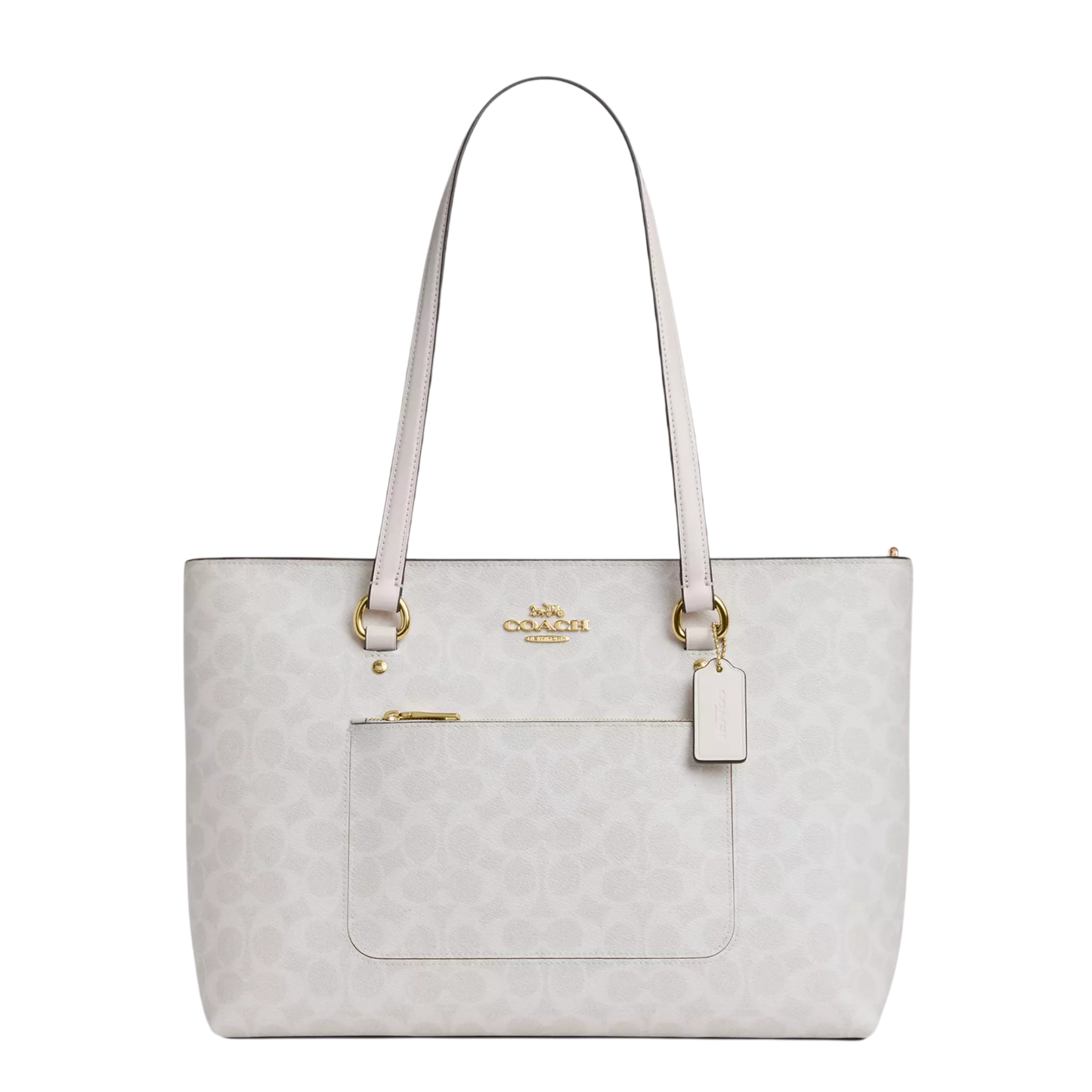 Bolsa Coach Station Tote Bag Signature Canvas White Chalk