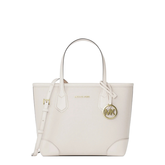 Bolsa Michael Kors Eva Extra-Small Leather Convertible Tote Bag Light Cream