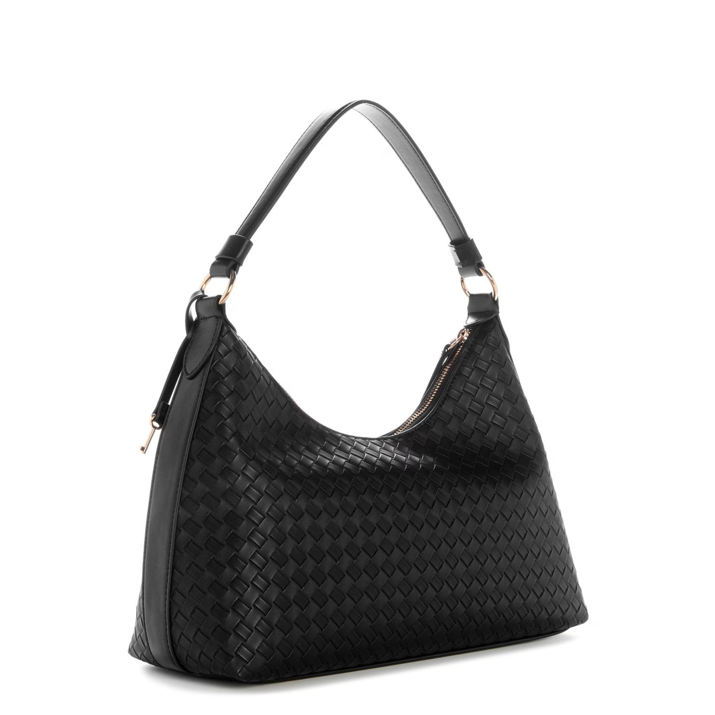 Bolsa Guess Elysia Woven Shoulder Bag Black