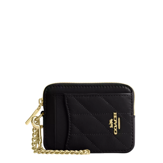 Monedero Coach Zip Card Case With Quilting Black