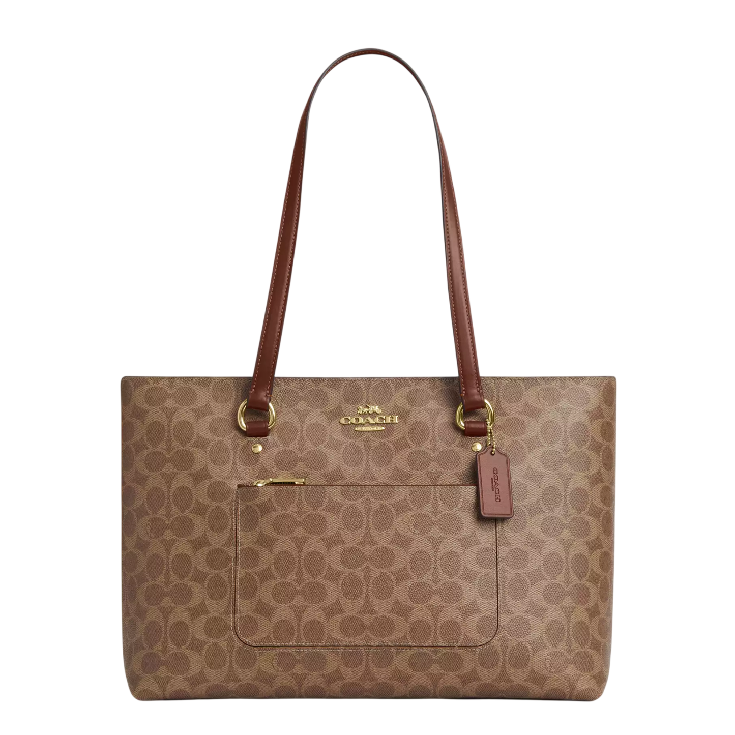 Bolsa Coach Station Tote Bag Signature Canvas Tan Brown