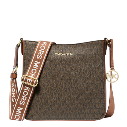 Bolsa MIchael Kors Jet Set Travel Small Signature Logo Messenger Bag Brown